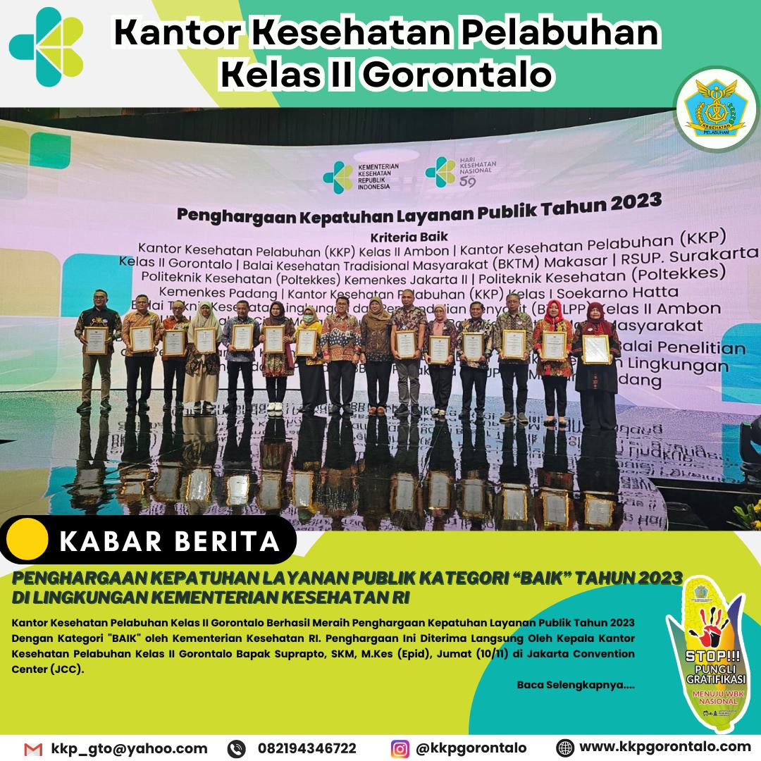 Penghargaan Kepatuhan Layanan Publik Tahun 2023 Dengan Kategori