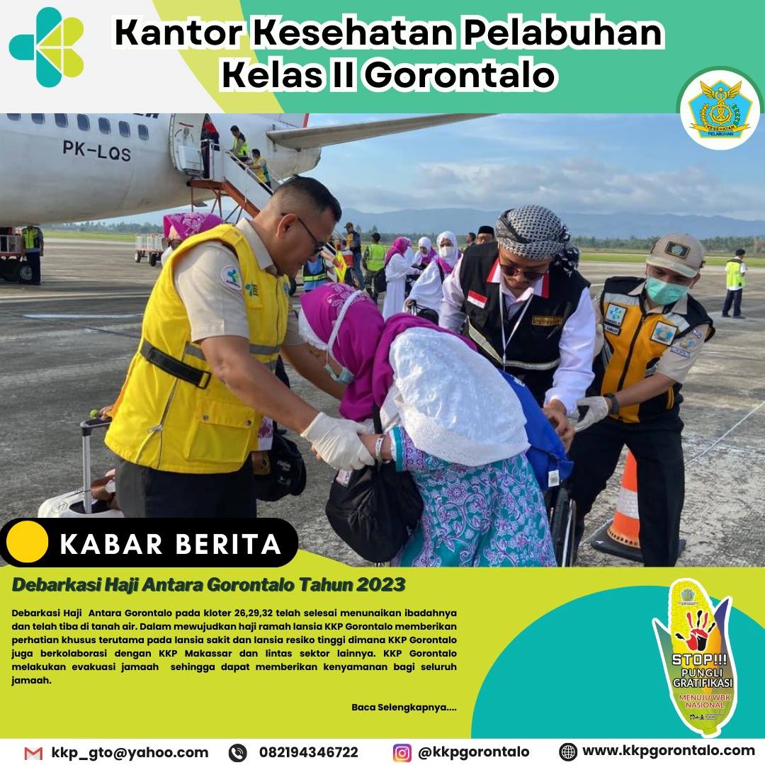 Debarkasi Haji Antara Gorontalo pada kloter 26,29,32 UPG Tahun 2023